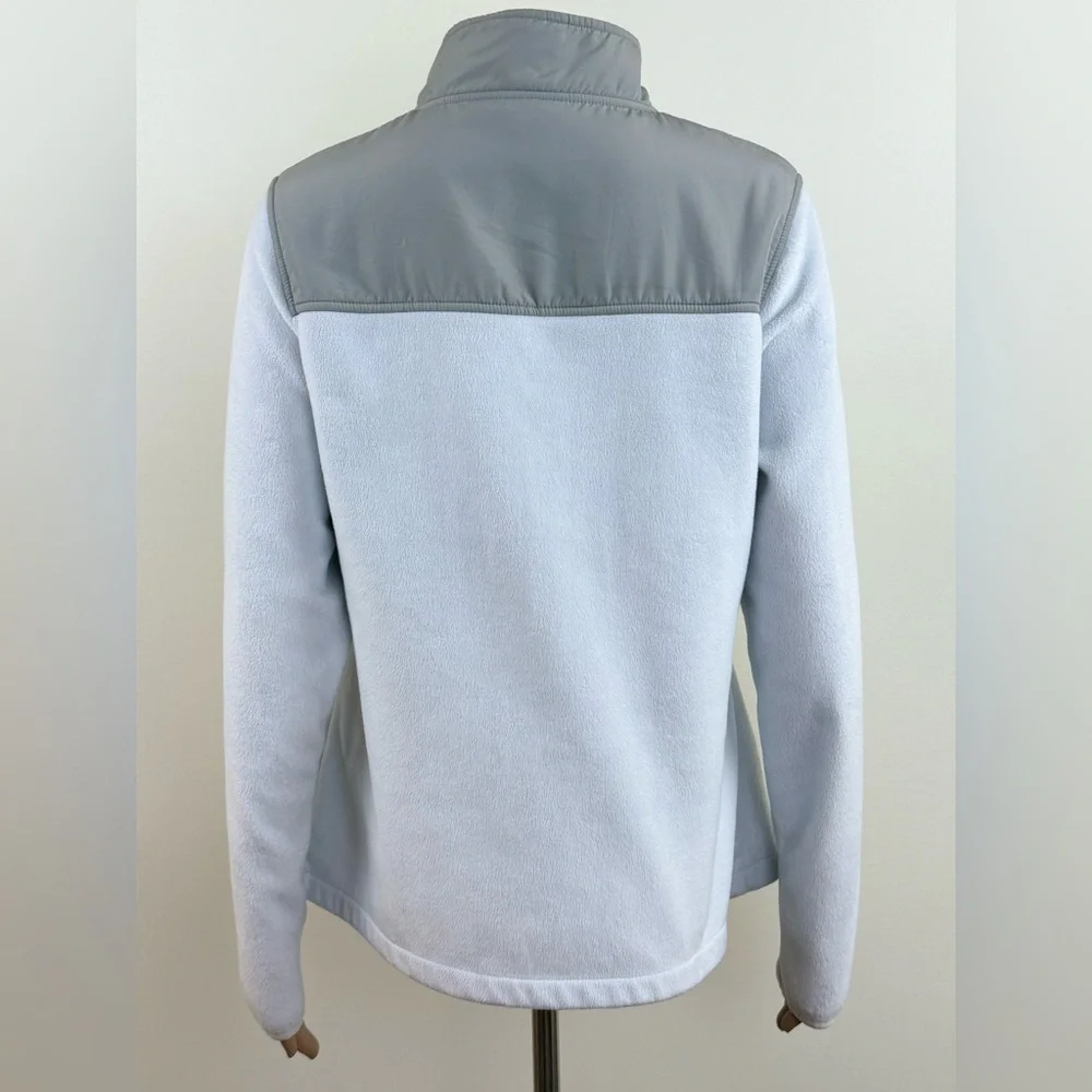 FILA Sport Women's Zip Up Jacket, Mock Neck Soft Fleece, White Gray Size Small - Picture 3 of 13